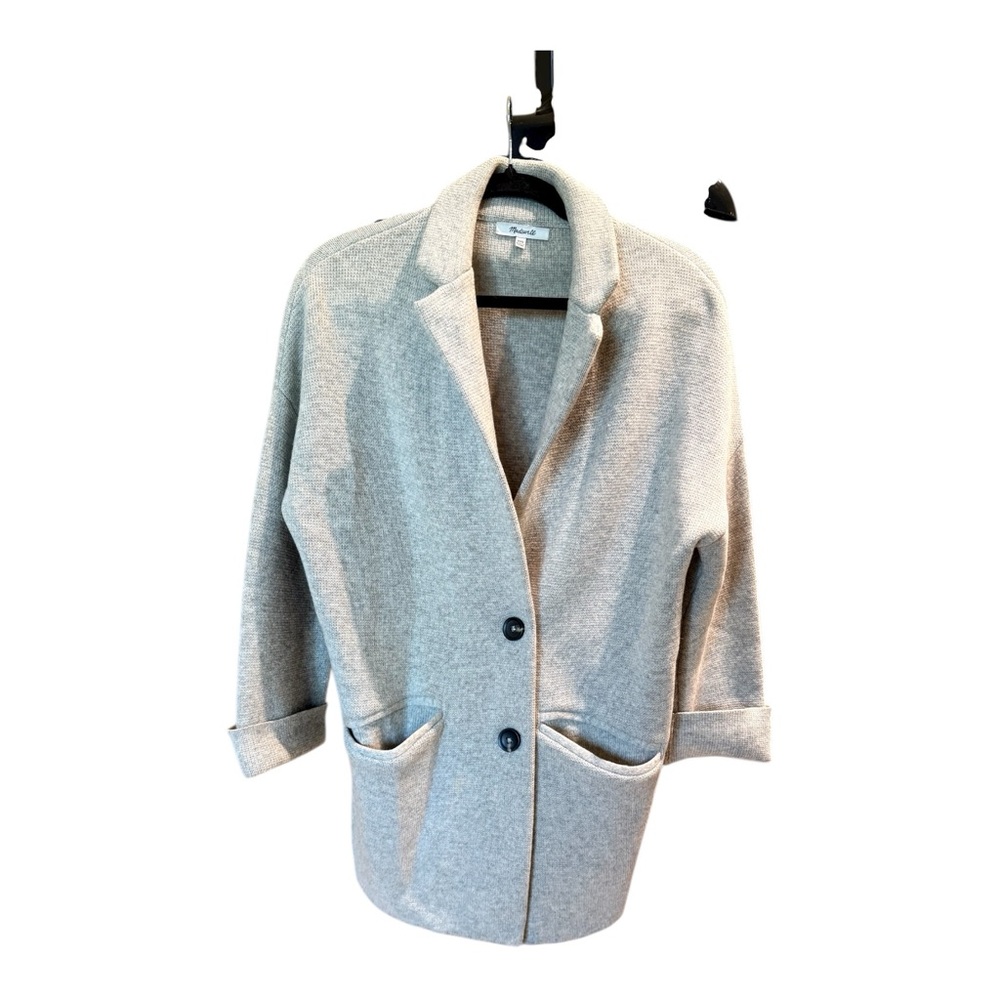 Madewell Gray Women's 100% Merino Wool Cardigan Sweater Coat - Picture 3 of 6